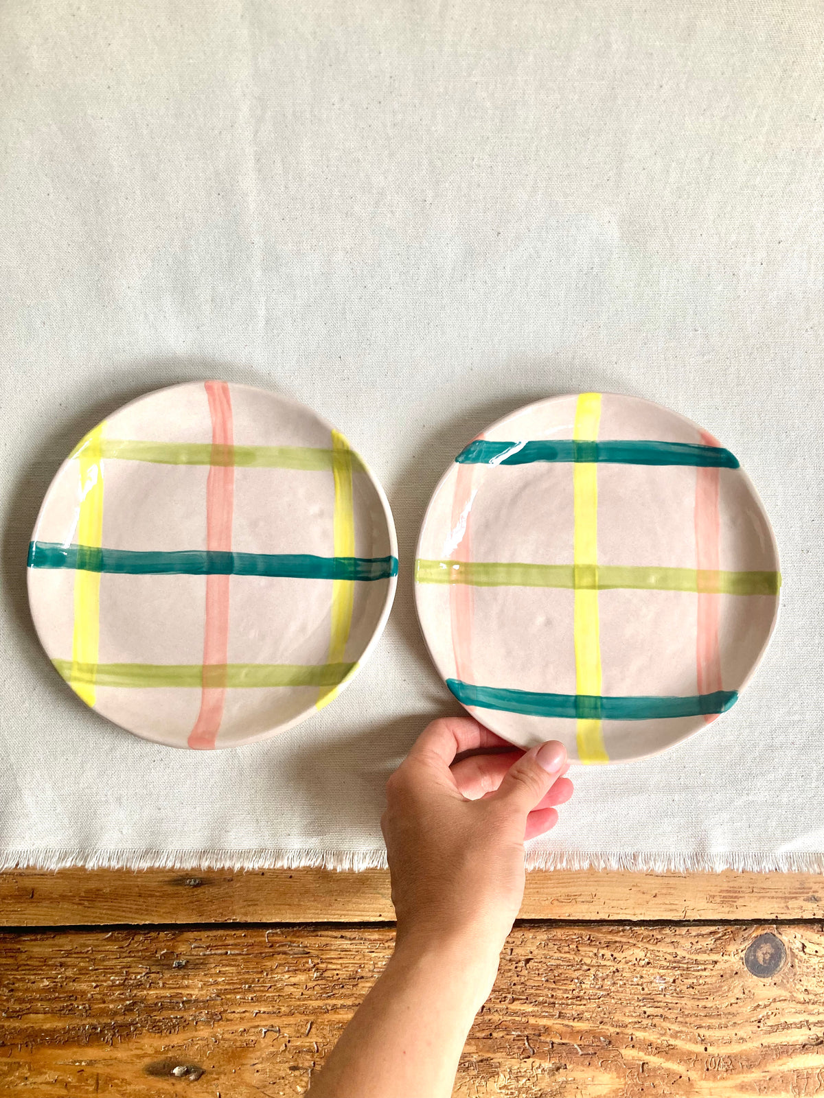 Petite assiette - Quadrillage