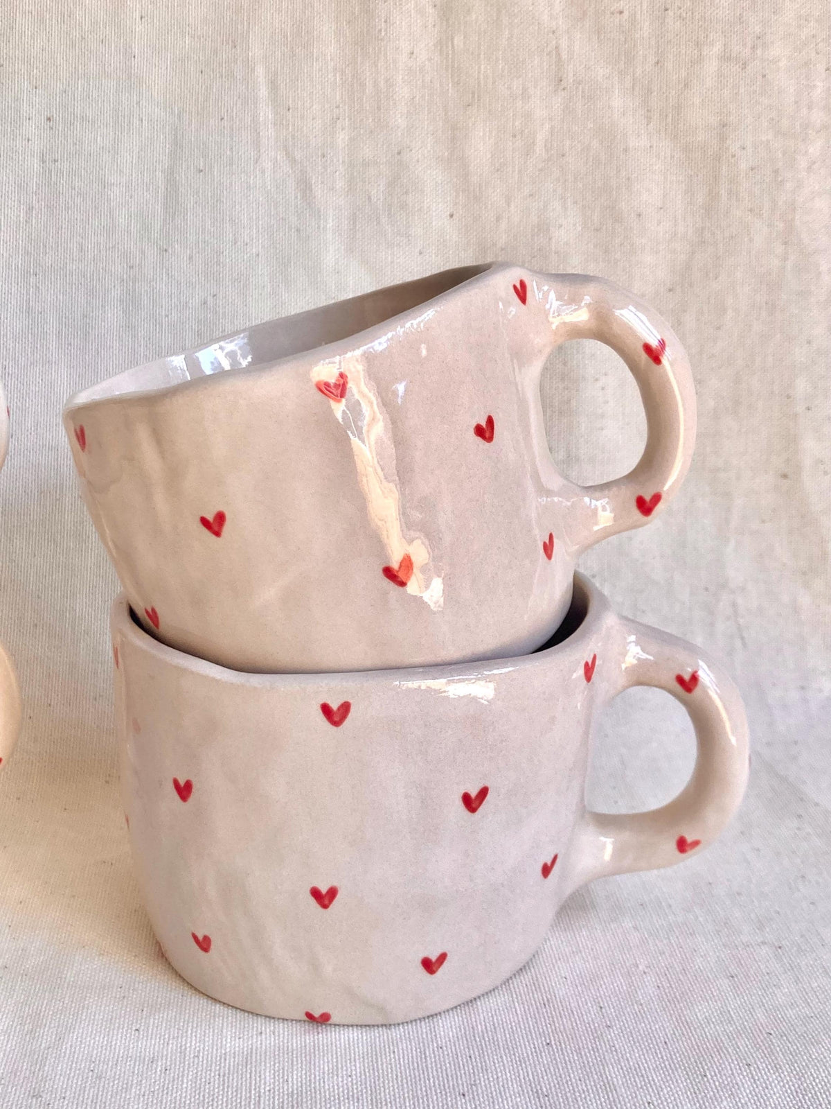 Mug céramique coeurs rouges
