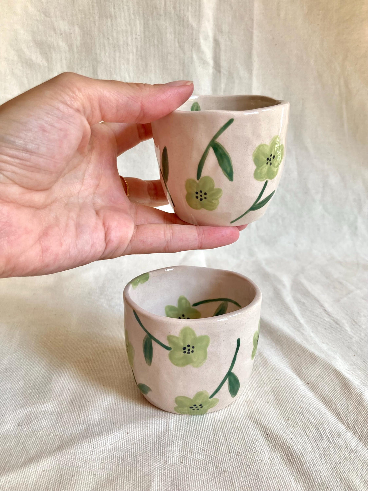 Tasse céramique fleurs sauges