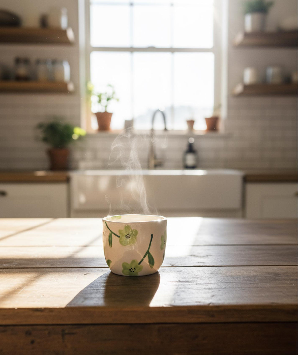 Tasse céramique fleurs sauges