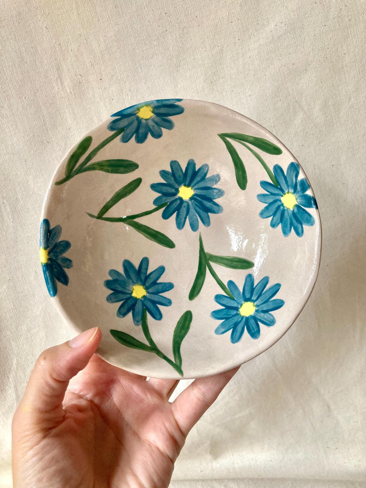 Bol céramique à marguerites bleues