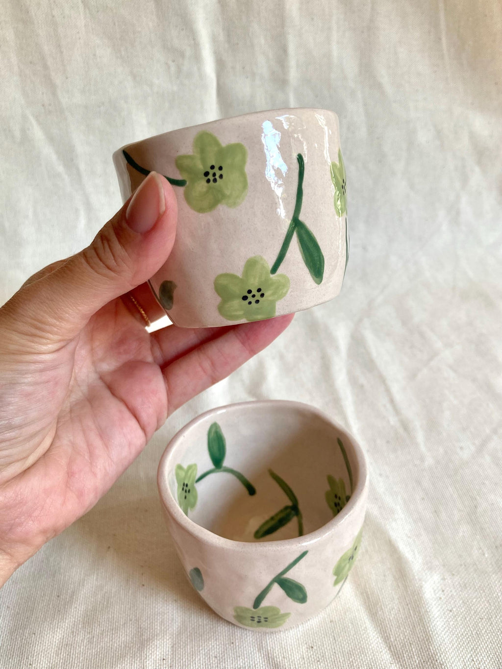 Tasse céramique fleurs sauges