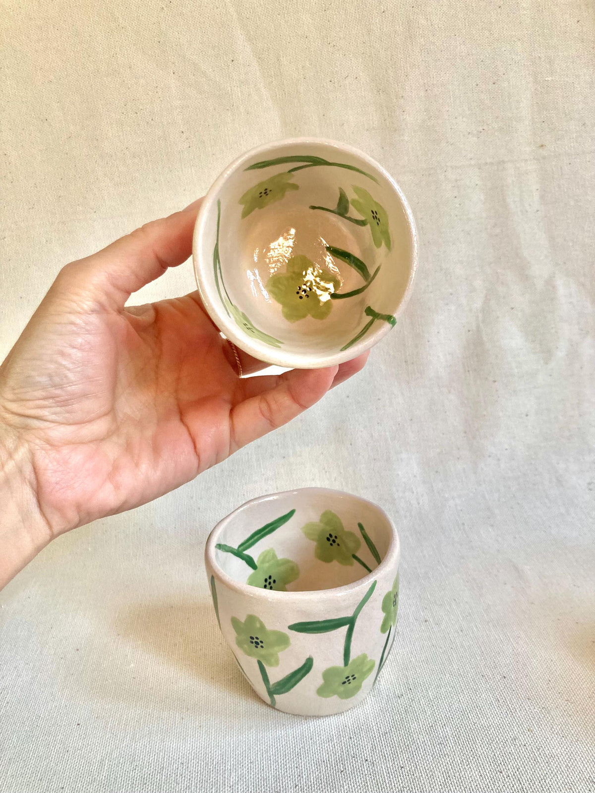 Tasse céramique fleurs sauges