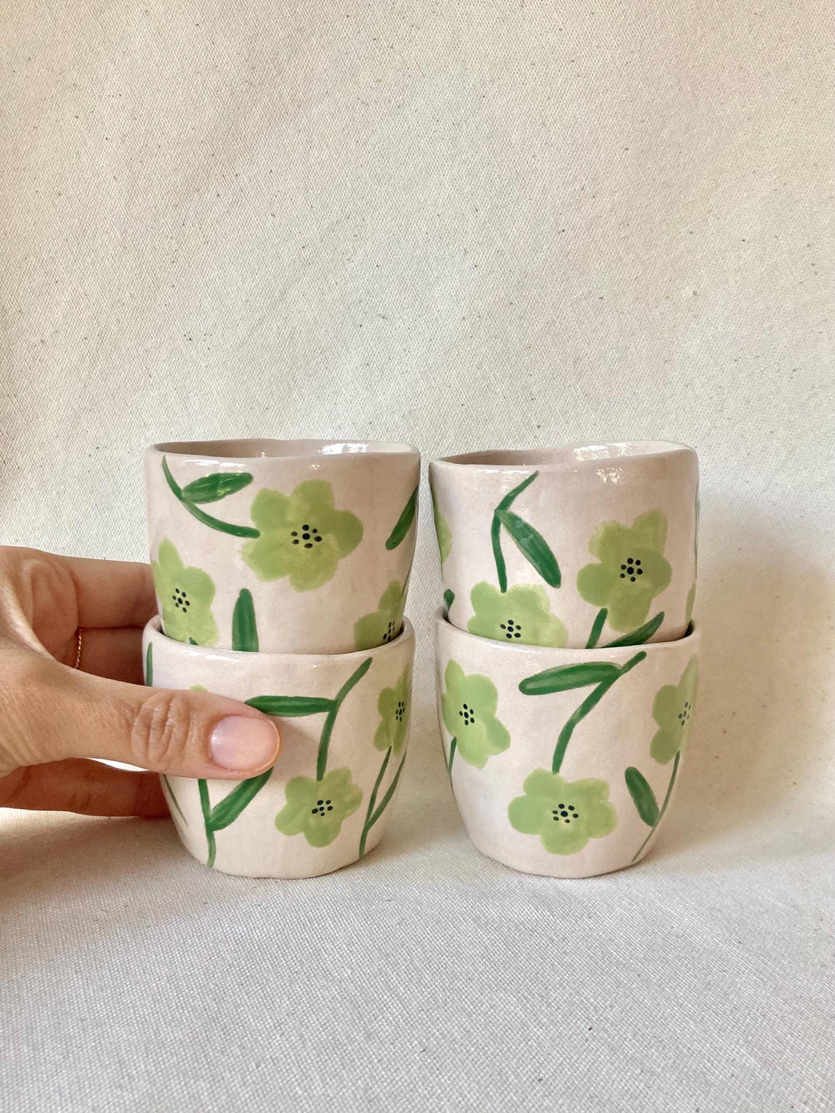 Tasse céramique fleurs sauges