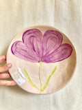 Assiette creuse céramique grande fleur violette