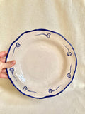 Assiette céramique campagne fleurs bleues