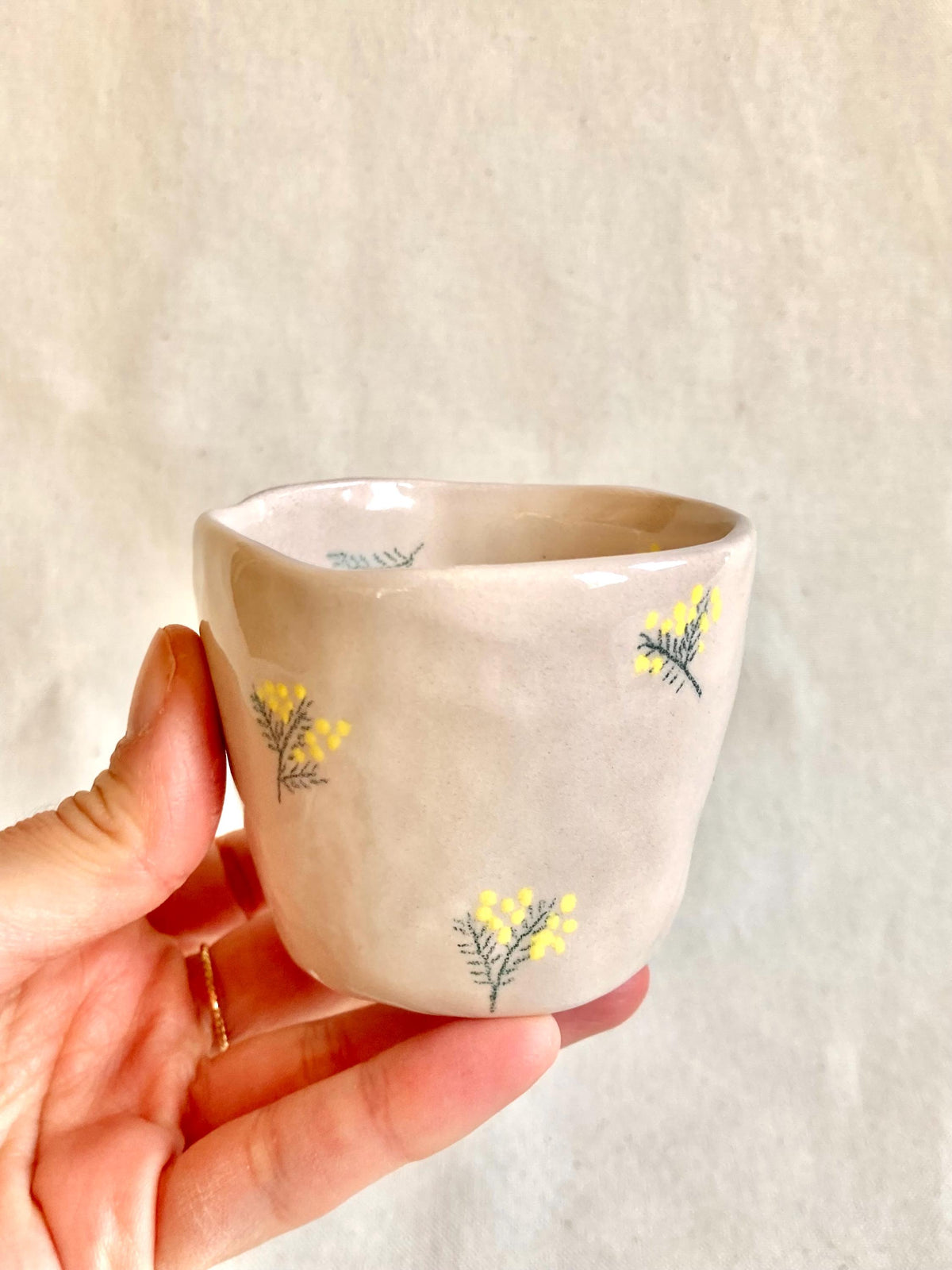 Tasse céramique mimosas
