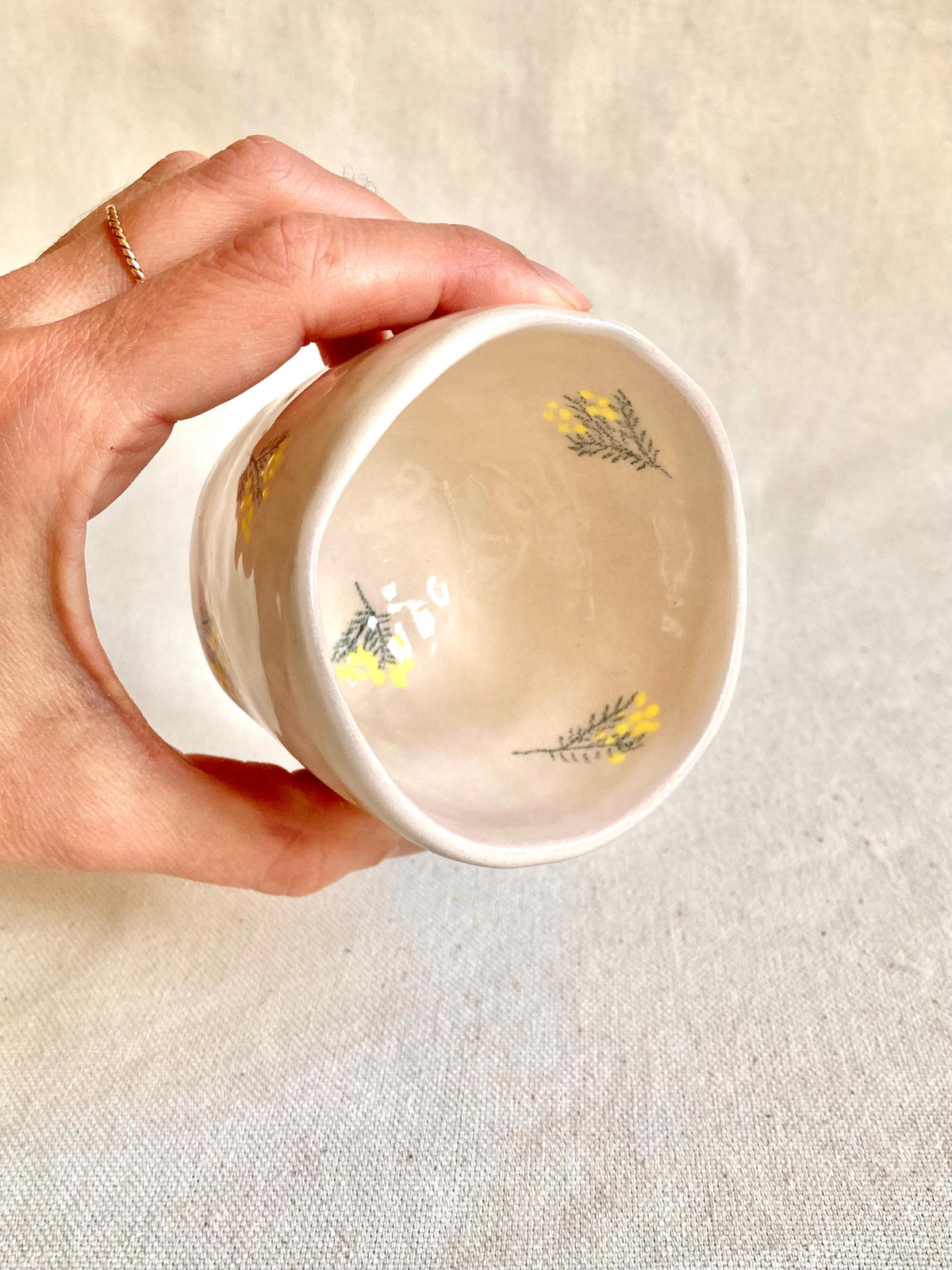 Tasse céramique mimosas