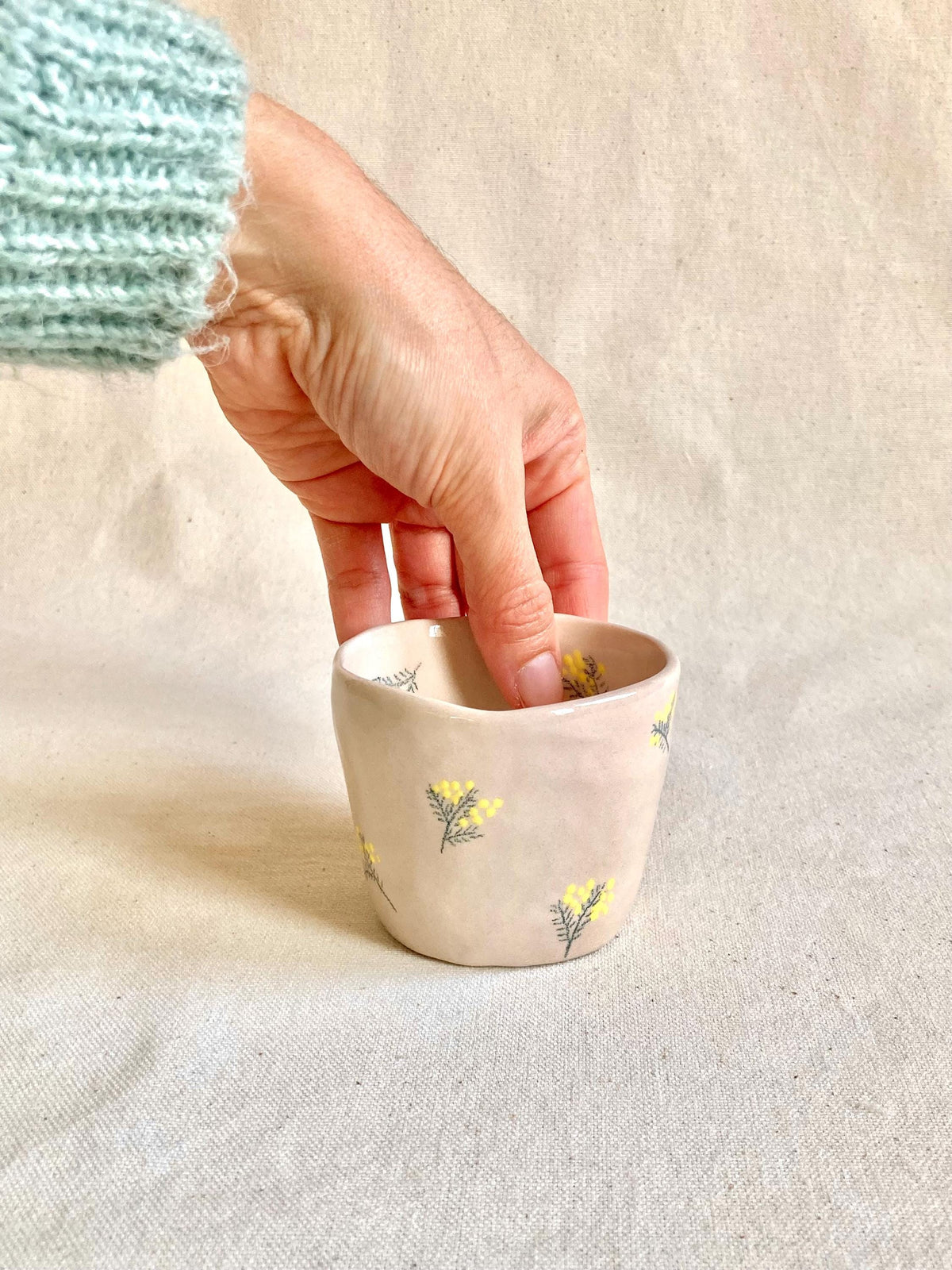 Tasse céramique mimosas