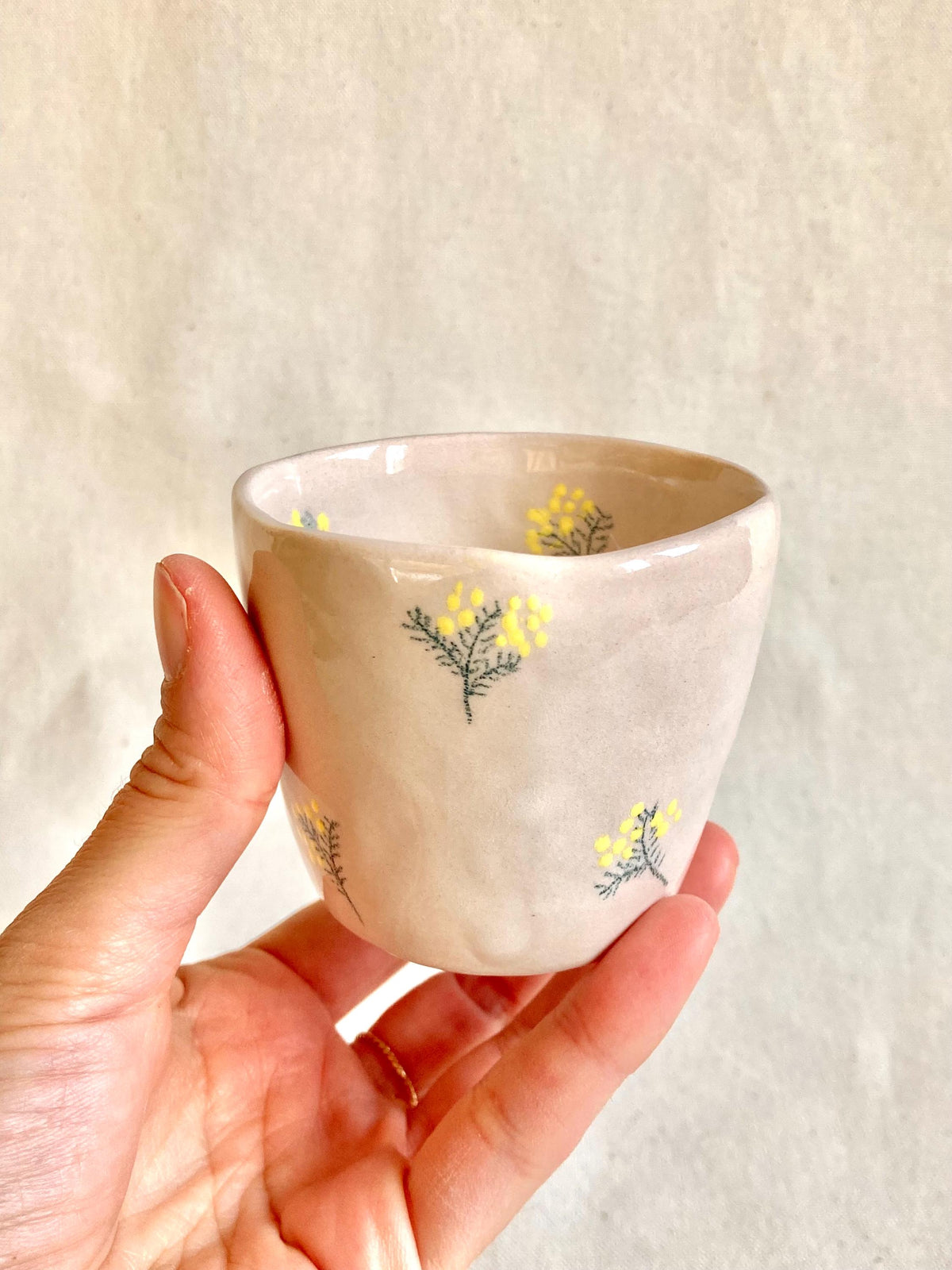 Tasse céramique mimosas