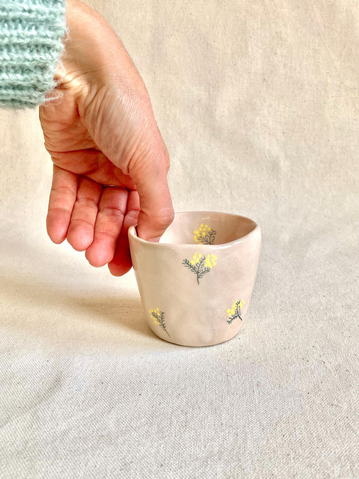 Tasse céramique mimosas