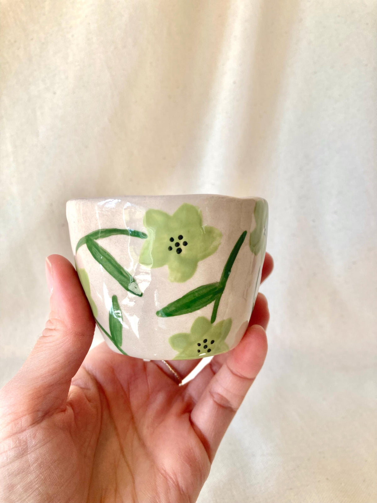 Tasse céramique fleurs sauges