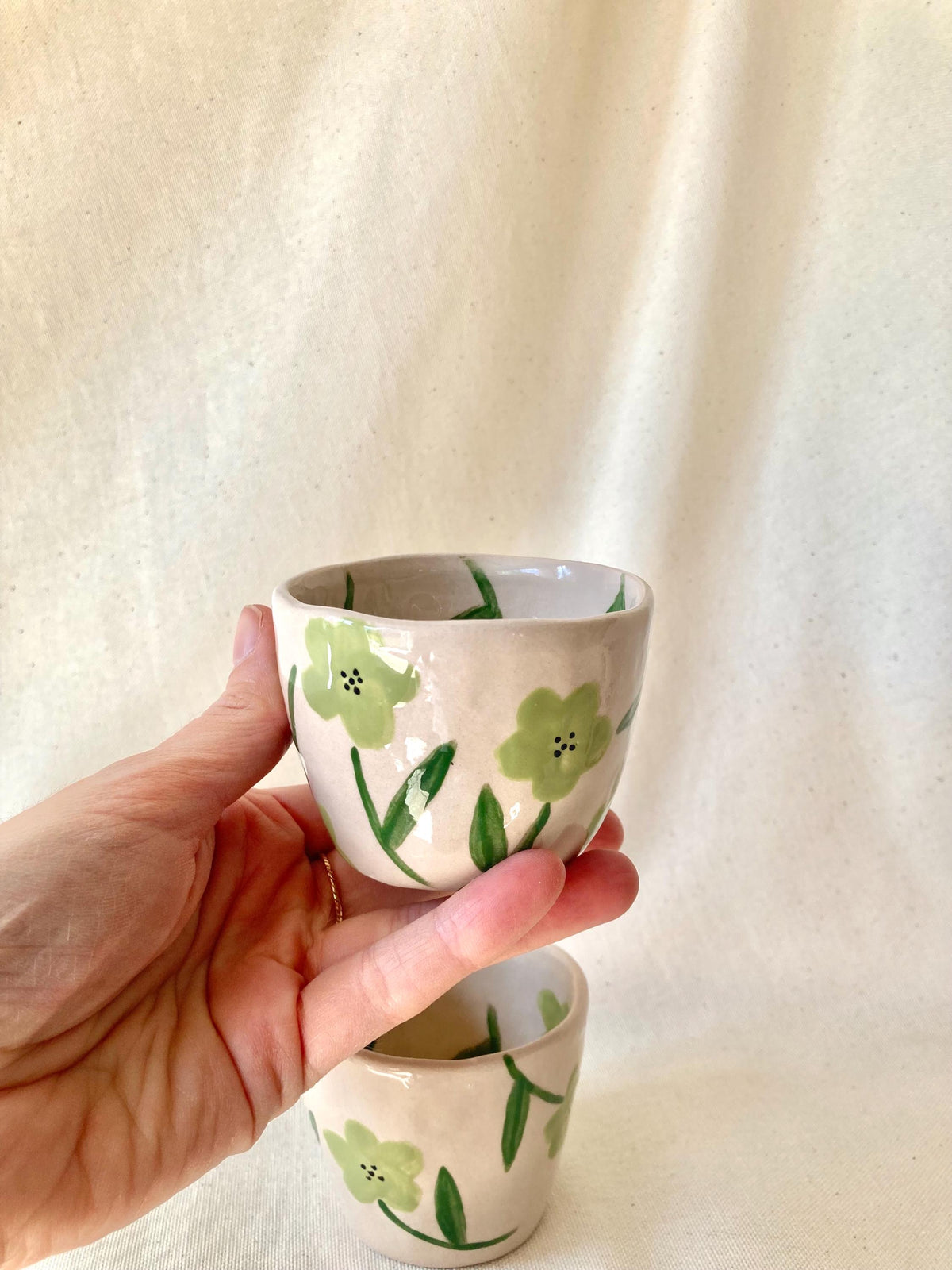 Tasse céramique fleurs sauges