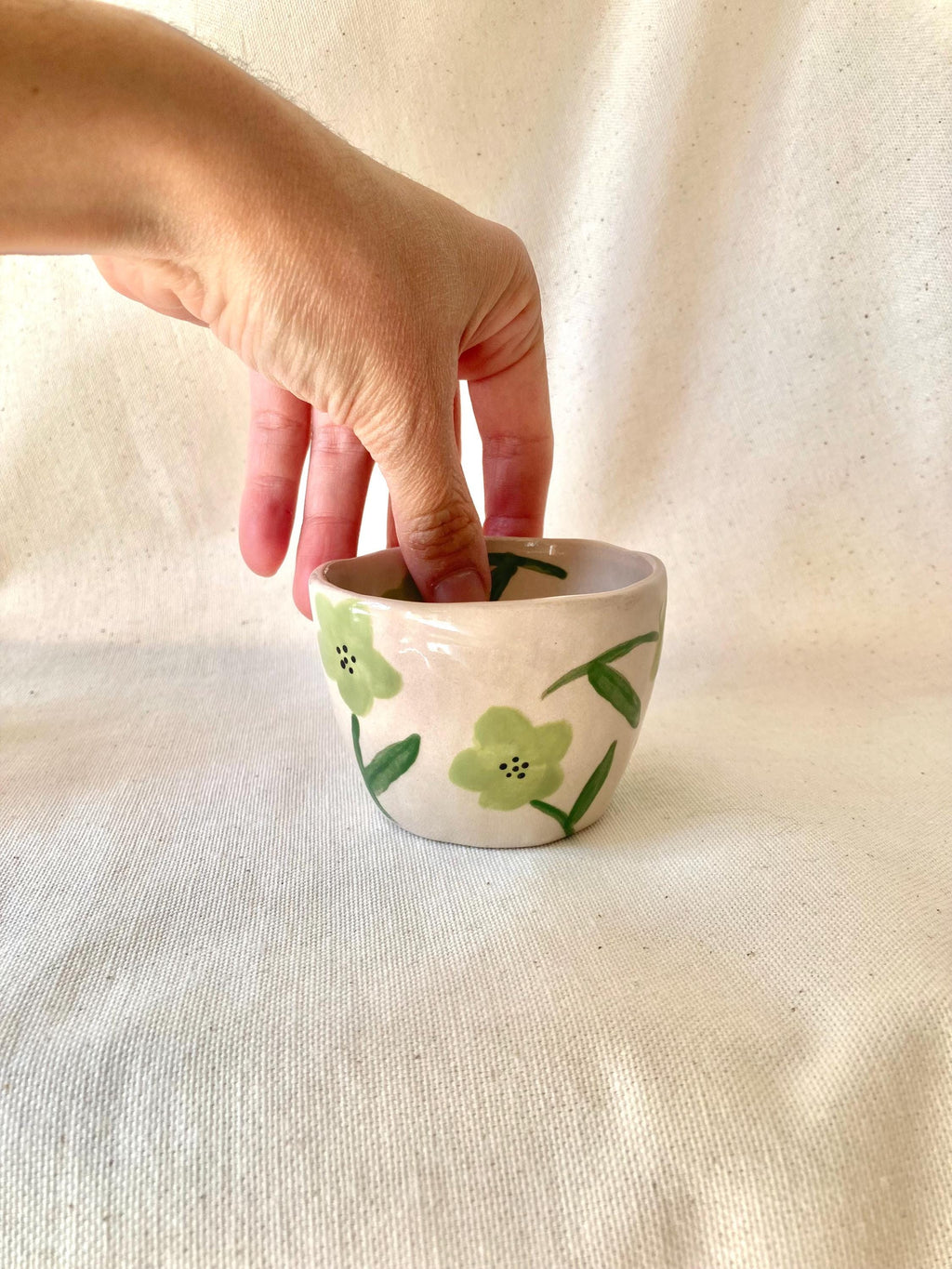 Tasse céramique fleurs sauges