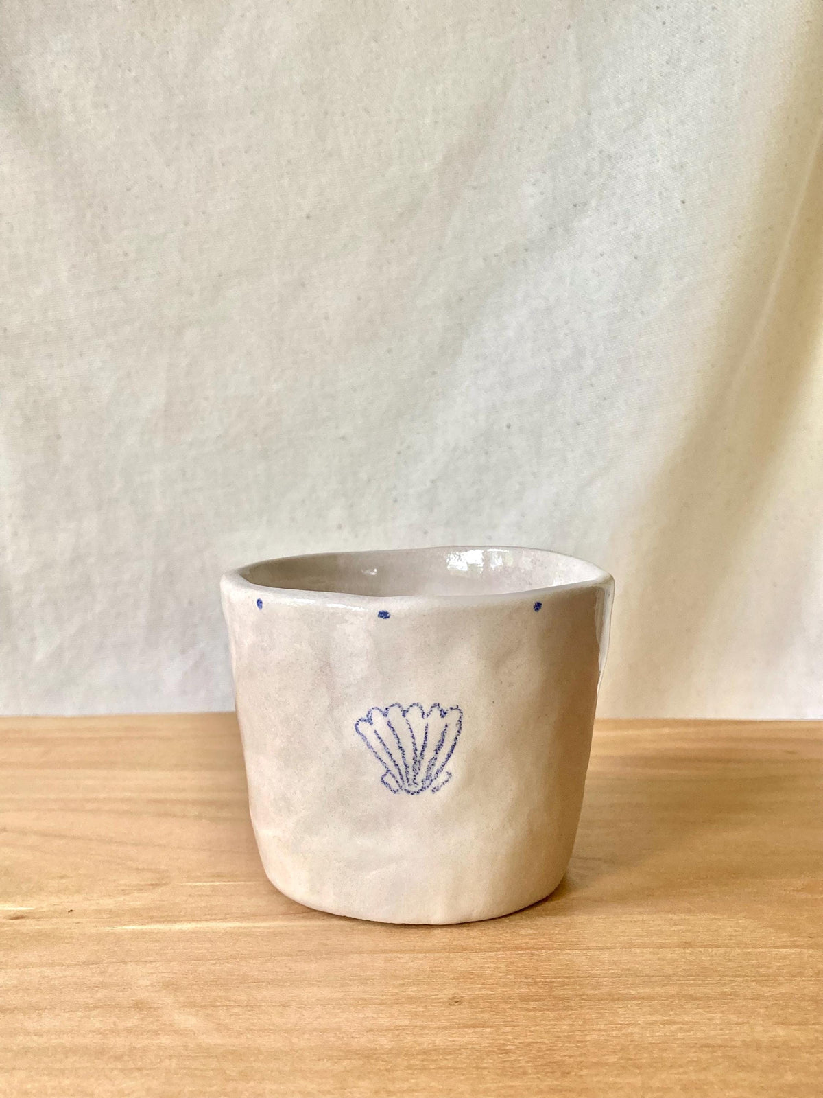Tasse céramique coquillages bleus