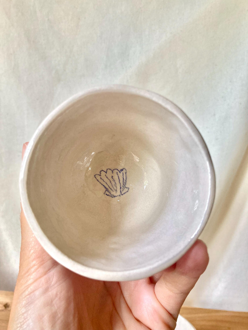 Tasse céramique coquillages bleus