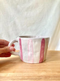 Mug céramique grosses rayures roses