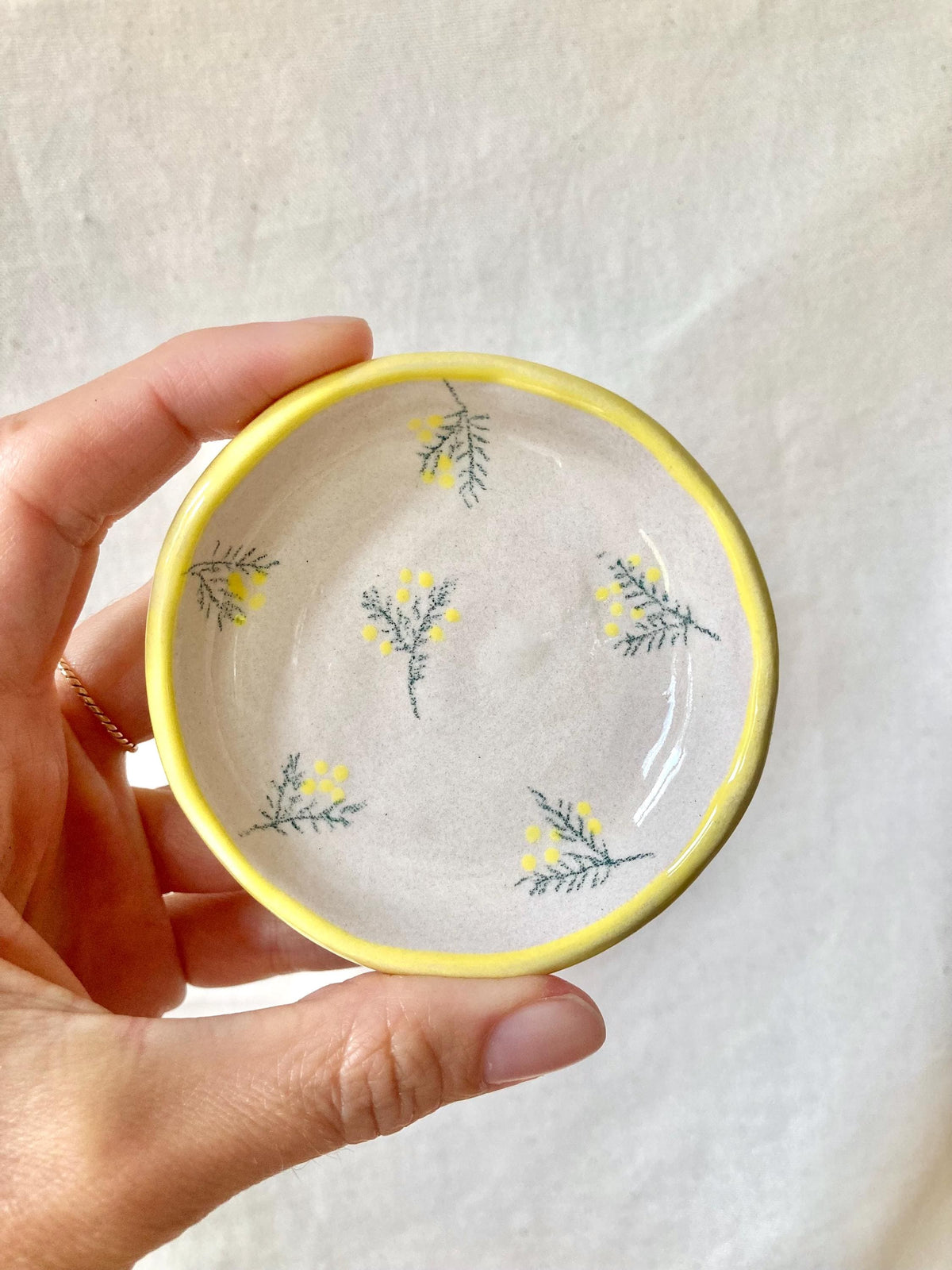 Mini coupelle céramique à bijoux mimosas