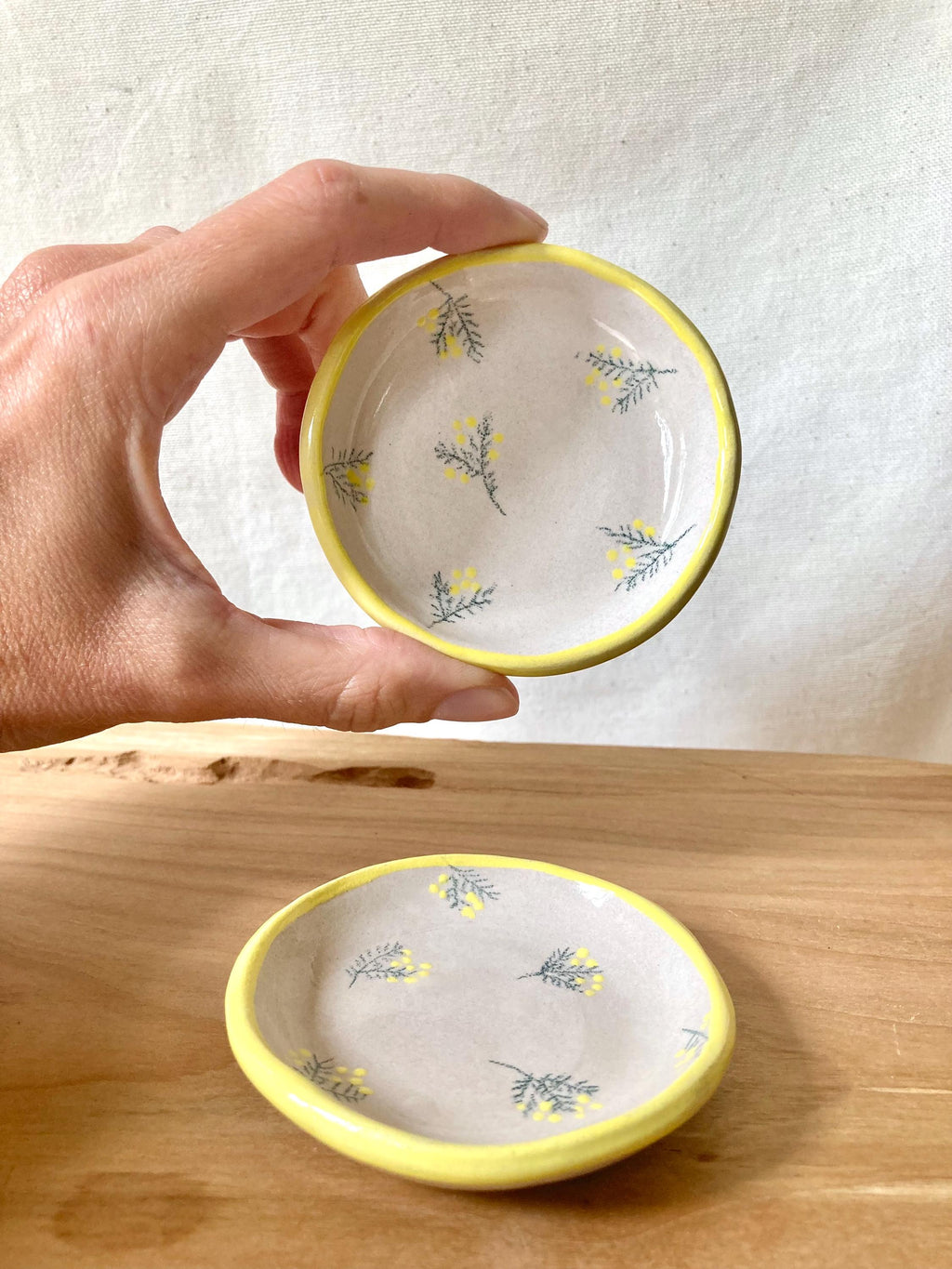 Mini coupelle céramique à bijoux mimosas