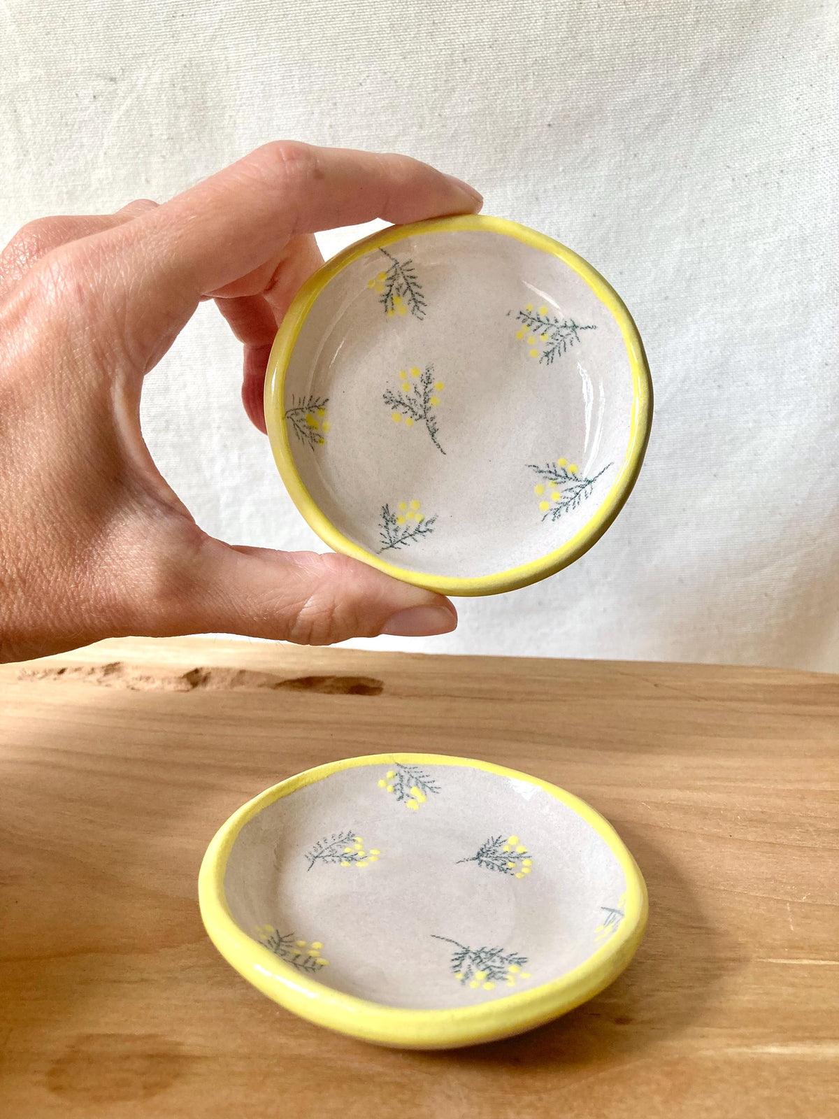 Mini coupelle céramique à bijoux mimosas