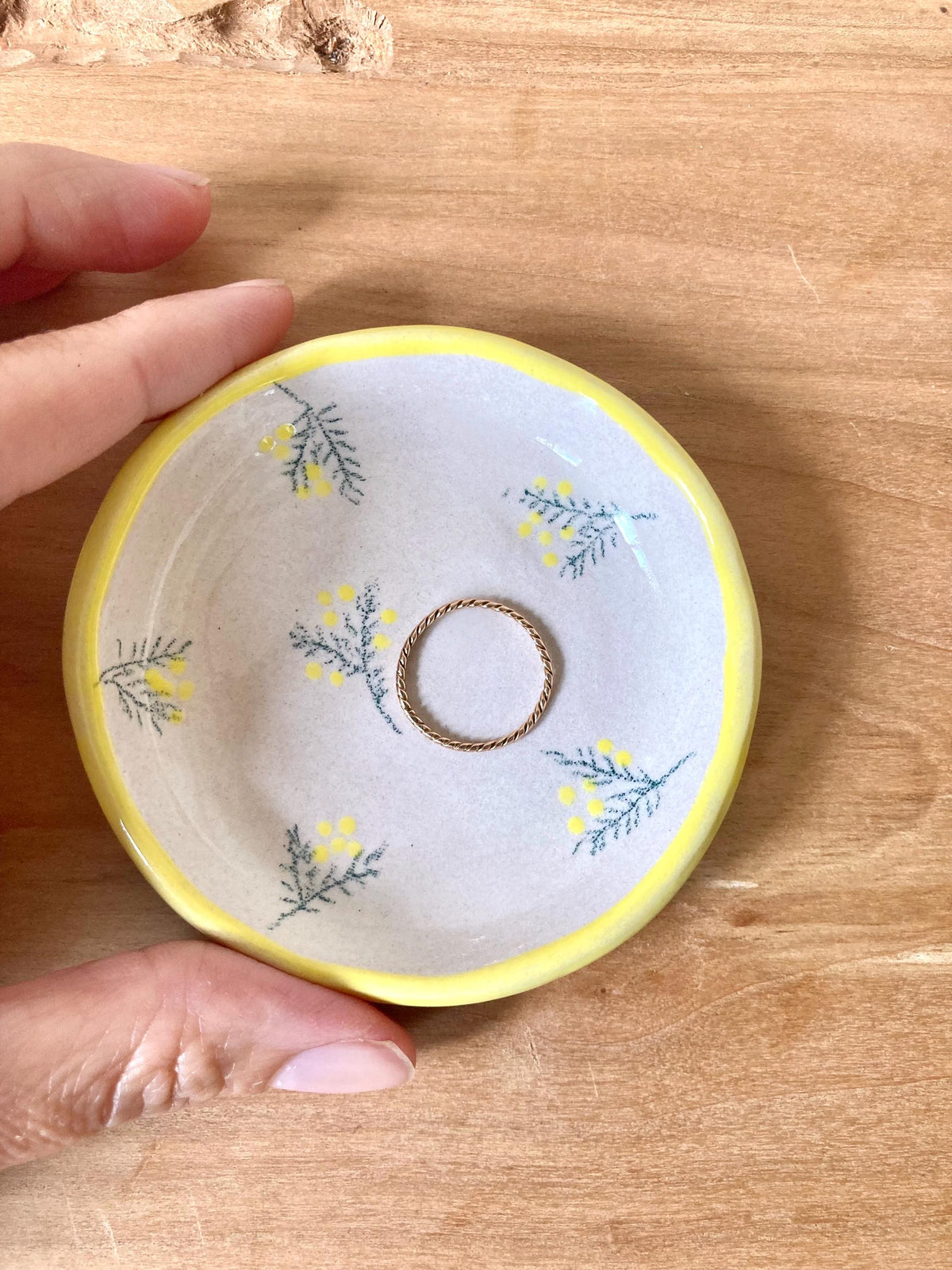 Mini coupelle céramique à bijoux mimosas