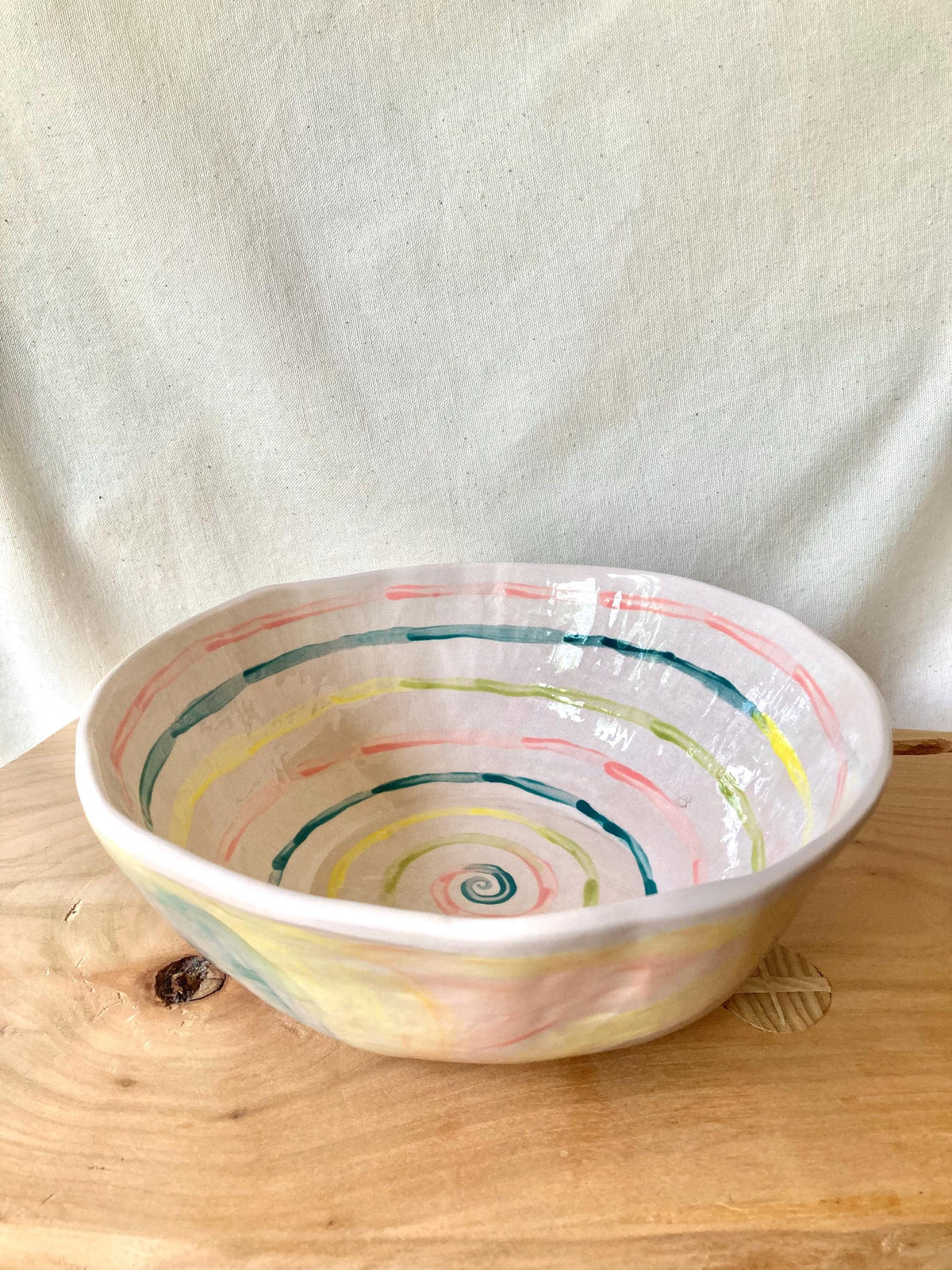 Saladier céramique spirale couleurs pastels