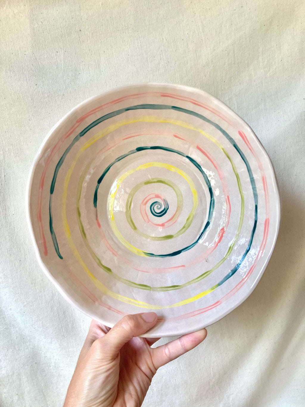Saladier céramique spirale couleurs pastels