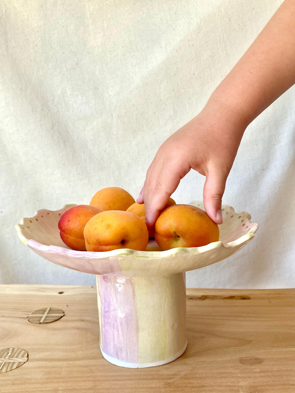 Coupe à fruit céramique couleurs pastèles